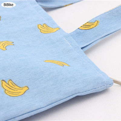 BiBike อาหารกลางวันดีไซน์กล้วยความจุมากถุงผ้าฝ้ายที่นำกลับมาใช้ซ้ำได้ย้อนยุคสวยงามกระเป๋าช้อปปิ้ง