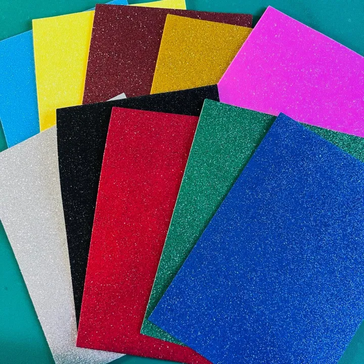 Glitter Sheet Eva Foam with Adhesive A4 Size (SOLD PER SET OF 5 PIECES