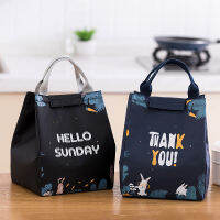 PURDORED 1 Pc Cartoon Lunch Bag Women Fresh Cooler Bags Waterproof Portable Zipper Thermal Oxford student Lunch Food Bags