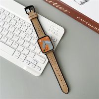 ☞▲✶ Business Leather Ring Bracelet Strap Apple Watch SE ultra 8 7 6 5 49MM 45MM 41MM 44MM 40mm42mm38 Accessories iWatch 4 Retro band