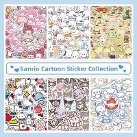 Sanrio สติกเกอร์คอลเลกชัน60ชิ้นสติกเกอร์ตกแต่ง DIY ลายการ์ตูนน่ารักสำหรับแล็ปท็อปกระบอกน้ำรถของขวัญสำหรับเด็กเด็กชายและเด็กหญิง