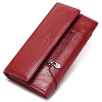 COD KKW MALL HUMERPAUL Cowhide Leather Women Clutch Long Wallet Large Capacity Anti-Theft Brush Designer Wallet