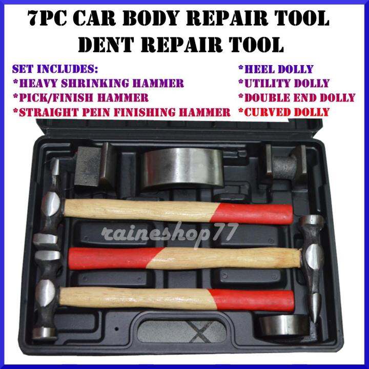 7 Pc Hammer & Dolly Auto Body Dent Repair Kit Car Body Repair Kit