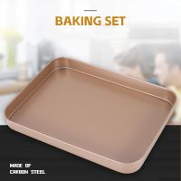 Baking Tray Set, Nonstick Cookie Pan Set Professional Baking Sheet, Bakeware Rectangular Cake Pan for Oven 3-Pieces