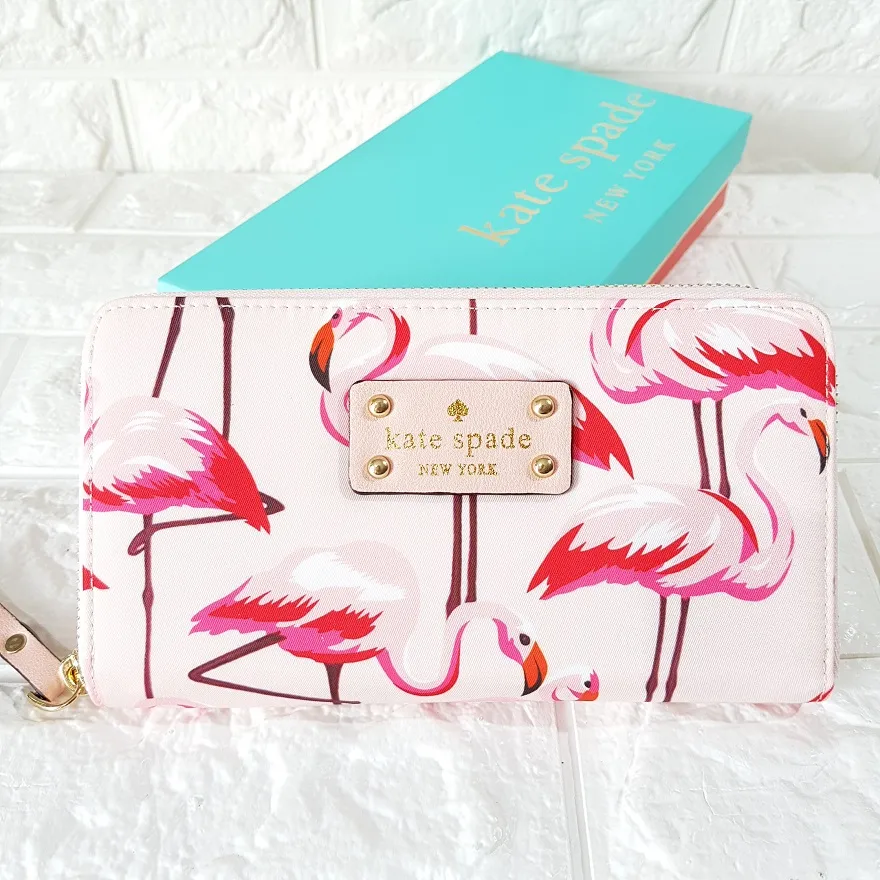 Kate spade deals wallet flamingo