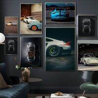 卍☁ โมเดิร์น Porsche Sport รถด้านข้างโปสเตอร์ภาพวาดผ้าใบ Wall Art พิมพ์ภาพห้องนั่งเล่นตกแต่งบ้าน Cuadros Unframed