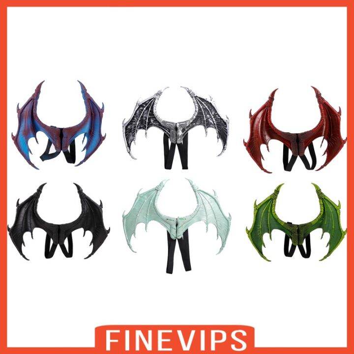 finevips-เครื่องแต่งกายฮาโลวีน-ปีกมังกรปีศาจ-สีดํา-สําหรับเด็กผู้หญิง-เด็กผู้ชาย-วัยรุ่น