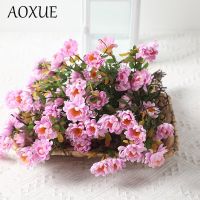 【DT】 hot  AOXUE Simulation flower bunch wild chrysanthemum fake flower green plants pastoral style home decoration flower photography prop