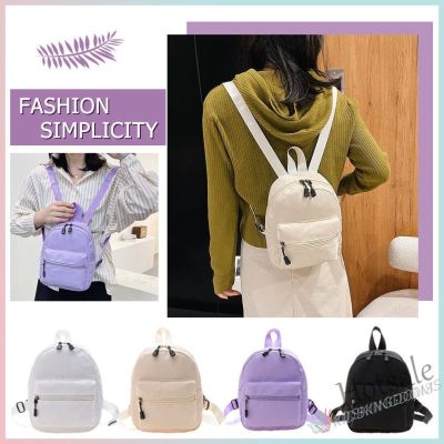 【hot sale】๑◄ C16 【Big Sale】 Women Solid Color Backpack Preppy Style School Nylon Mini Rucksacks❀
