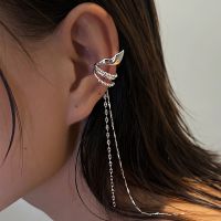 【YF】 1 PC Silver Long Tassel Gold Color Ear Cuffs Non Piercing Elf Clip Earrings For Women  Fake Cartilage Jewelry Gift