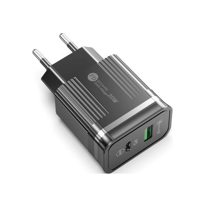 [COD] New PD+USB r Dual Port Fast Charging Plug A+C American Standard European Standard Multi