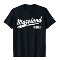 Vintage Maryland State Map T-Shirt Maryland Home Shirt Wholesale Mens Tshirts Cotton Tops Tees Birthday