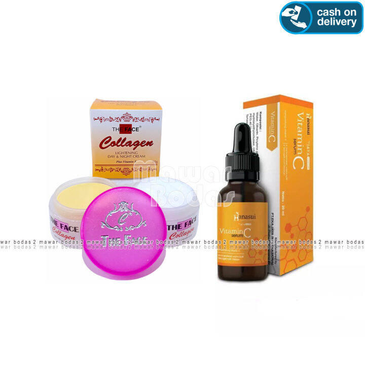 Cream Collagen The Face Original BPOM Siang Dan Malam PLUS Serum