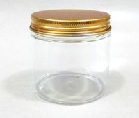 PLASTIC PET JAR WITH GOLD COVER D.10*H.8 CM 4pcs.