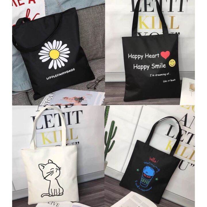 Korean New Fashion Canvas Tote Bag Canvas Shoulder Bags Simple Lazada PH