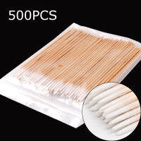 500ชิ้นทิ้งไม้ผ้าฝ้าย Swabs คิ้วตาไก่ริมฝีปากแต่งหน้าช่วยเหลือเครื่องมืออัลตร้าปรับเคล็ดลับหัวเล็บหูทำความสะอาดแท่งผ้าฝ้าย