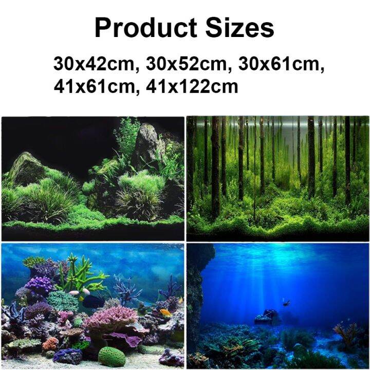 Aquarium Background Poster 3D PVC Adhesive Sticker Fish Tank Underwater