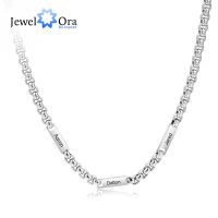 ▧✙ﺴ  JewelOra Personalized Engraving 2 3 4 5 Name Necklaces Chain for Men Customized Beads Fathers Day