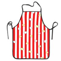 Custom Bib Red And White Striped With Popcorn Apron Men Women Unisex Adult Chef Cooking Kitchen Tablier Cuisine Baking