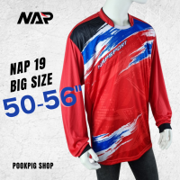 เสื้อกีฬาแขนยาว รุ่นNAP19 ผ้าไมโคร พิมพ์ลาย ไซส์ใหญ่ รอบอก50นิ้ว-56นิ้ว