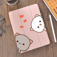 （A TOOT）แมวการ์ตูนสำหรับ iPad Case 10.2 8th 2020 Air 4ผู้ถือดินสอน่ารัก7th 12.9 Pro 11 2018 Mini 5ซิลิโคนสำหรับ10.5 Air 1 2 3