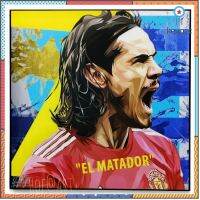 Edinson Cavani เอดิสัน คาวานี่ El Matador Manchester United แมนยู ปีศาจแดง รูปภาพ​ติด​ผนัง​ pop art นักฟุตบอล​ กรอบรูป​​ สินค้ามีจำนวนจำกัด