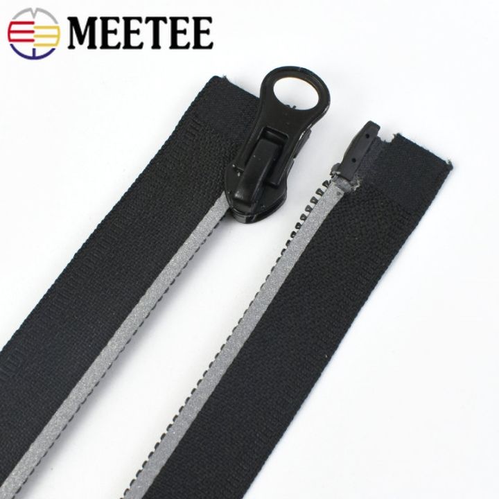 5pcs-meetee-5-nylon-zipper-40-100cm-open-end-reflective-zipper-garment-outdoor-clothes-bag-repair-tailor-diy-sewing-accessories