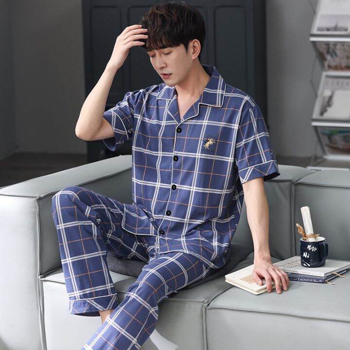 Korean Cotton Sleepwear Pajama Set For Men's Nightwear | Lazada PH