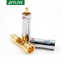 [Hot K] DIYLIVE HiFi Budweiser ทองแดงชุบทองบริสุทธิ์เสียง RCA หลุมหัวปลั๊กต่อลำโพง8มม.