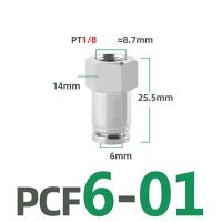 ขั้วต่อนิวเมติก304ท่ออากาศสแตนเลส PCF1/8 "1/4" 3/8 "1/2" BSP เกลียวด้านในท่ออากาศตัวเชื่อมแบบด่วนนิวเมติกอุปกรณ์เสริม Fiting Pipa