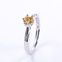 0.5ct แหวนเพชรโมอิส6ง่ามสีทองคำขาวแผ่นเงินสเตอริงก์ขนาด5มม. สำหรับของขวัญวันครบรอบสายงานหมั้นงานแต่งผู้หญิง