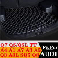 Sinjayer รถ Trunk Mat กันน้ำ Tail Boot พรมแบนด้านหลัง Cargo Liner Pad สำหรับ AUDI Q3 SQ5 TT Q7 A3 A7 Q5 A1 Q8