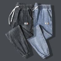 CODHaley Childe Work Jeans Mens Ripped Elastic Waist Casual Corset Pants Seluar Jeans Kerja Seluar Korset Kasual Pinggang Anjal Robek Lelaki 工裝牛仔褲 男破洞松緊腰休閑束腳褲子