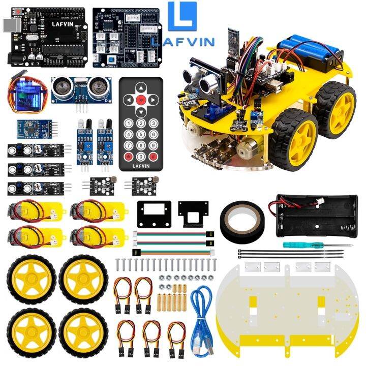 LAFVIN Arduino Smart Robot Car Kit for UNO R3 with Tutorial Support COD ...