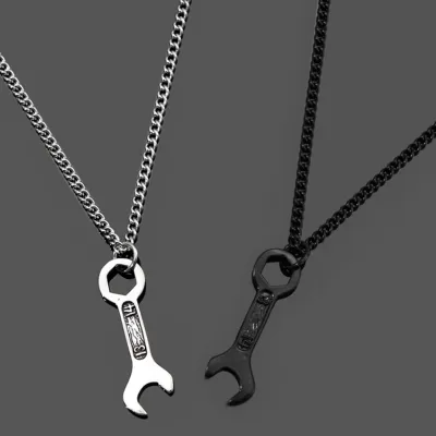 Trendy Pendant Necklace Pendant Necklaces For Men Rock Pendant Necklace Black Pendant Necklace New Pendant Necklace Wrench Tool Pendant Necklace