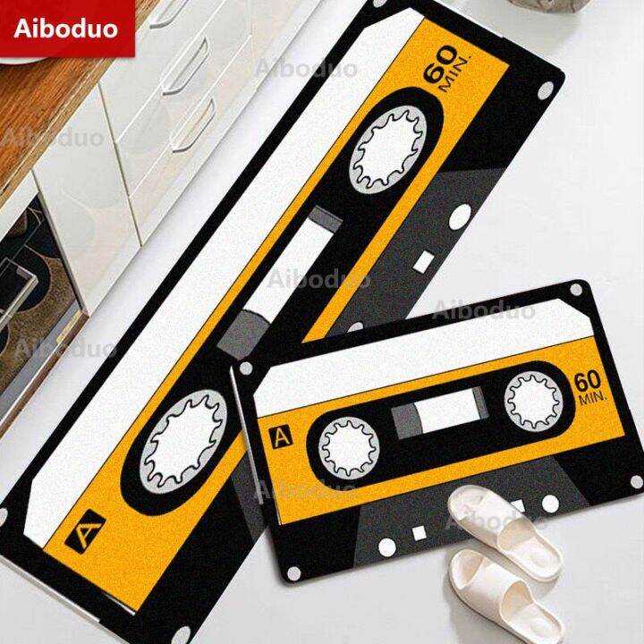 diy-retro-cassette-fashion-simple-nordic-style-kitchen-mat-floor-carpet-house-hold-carpet-long-strip-door-mat-modern-home-decor