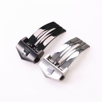 ▦ Silver Black 18mm 20mm 22mm Steel Buckle Folding Clasp Butterfly For Carrera Diving Leather Silicone Rubber Watch Strap Parts