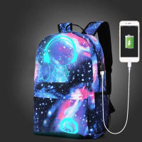 DC.meilun Students Backpacks Star Women Canvas Backpack with USB Charging Anti-Theft Lock Backpack Girls School Backbag