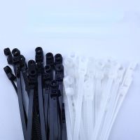 100PCS Screw Hole Cable Ties Fixed Cable Tie Nylon Cable Zip Ties With Screw Hole Mount Self Locking Loop Wrap Bundle Tie Straps