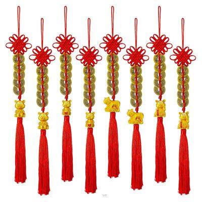 8 Pieces of Chinese Feng Shui Charm Good Luck Charm for the 2022 Golden Chinese Year of the Tiger Mascot