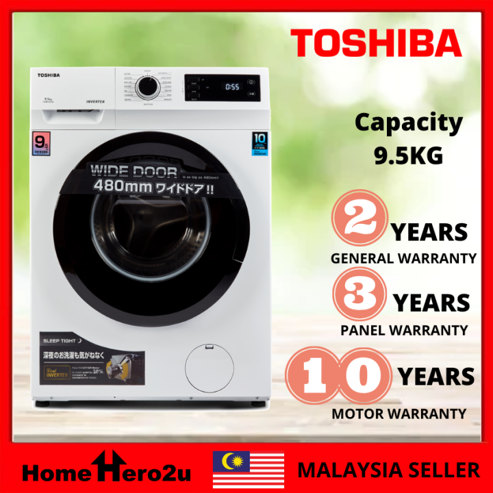 Toshiba Washing Machine TWBK105S2M The GreatWaves 9.5KG Inverter Front