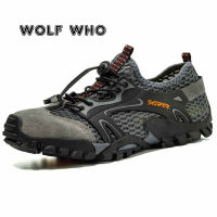 Outdoor Waterproof Sneakers for Men Big Sizes Non-slip Mens Casual Shoes Breathable Mesh Sneakers 2021 Trend Hiking Beach H10