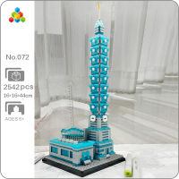 YZ 072 World Architecture ไทเป101 Financial Center Tower Mall DIY Mini Diamond Blocks Bricks Building Toy For Children No