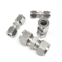 304 Stainless Steel Double Ferrule Fitting Straight 6mm 8mm 10mm 12mm Tube to 1/8 1/4 3/8 1/2 Conversion Adapter