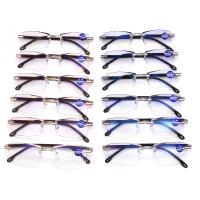 Mens FashionTrimming Middle Old Aged Frameless Reading Glasses