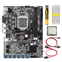 B75 BTC Mining Motherboard with G530/G630 CPU+Screwdriver+Switch Cable+SATA Cable 12 USB3.0 Slot LGA1155 DDR3 RAM SATA3