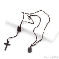 【YF】☸✳∋  Christ Plastic Rosary Prayer Pendant Bead Woven Rope Chain Necklace Religious Praying Jewelry