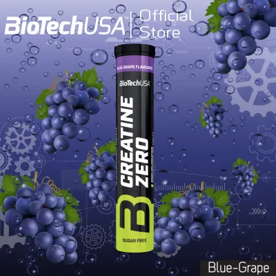 BioTechUSA Creatine Zero effervescent 18Tabl/Piece. Blue-Grape (ครีเอทีน ชนิดเม็ดฟู่ รสองุ่น 18 เม็ด/ชิ้น)