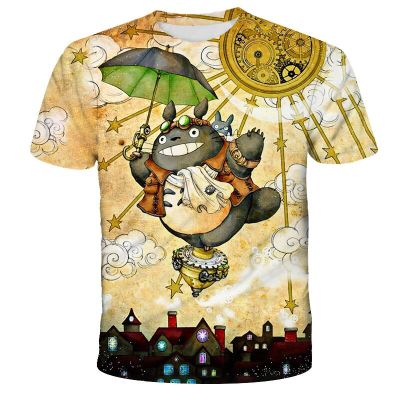 ใหม่ตลกฤดูร้อนคลาสสิก Totoro การ์ตูน 3D พิมพ์เสื้อยืดผู้ชายน่ารักสบายๆ Kawaii การ์ตูนเด็ก Harajuku T เสื้อแขนสั้น