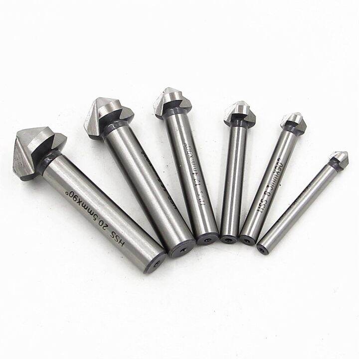 dhh-ddpj6pcs-speed-drills-titanium-3-flute-90-degree-hss-metals-titanium-three-edge-chamfer-chamfering-drill-bit-set-drilling-mill-drill